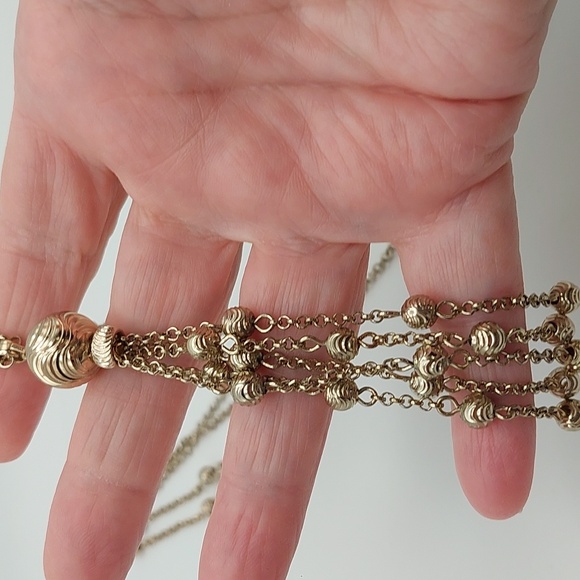 MONET Goldtone Swirly Balls Tassel Necklace EVC - Picture 11 of 12